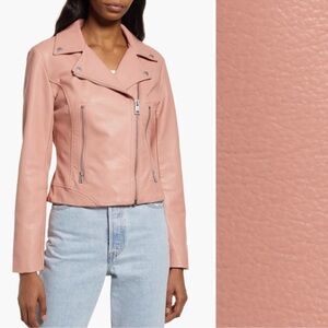 BRAND NEW Levi faux leather moto jacket in cameo pink size XS